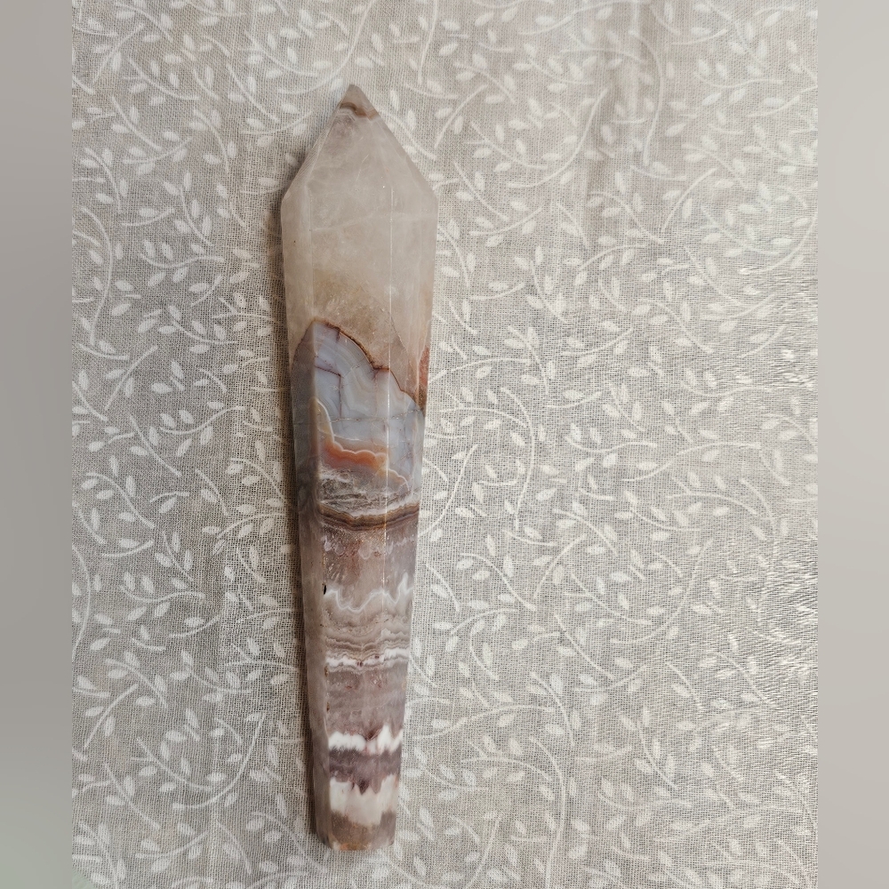 Crazy Lace Agate Crystal Wand